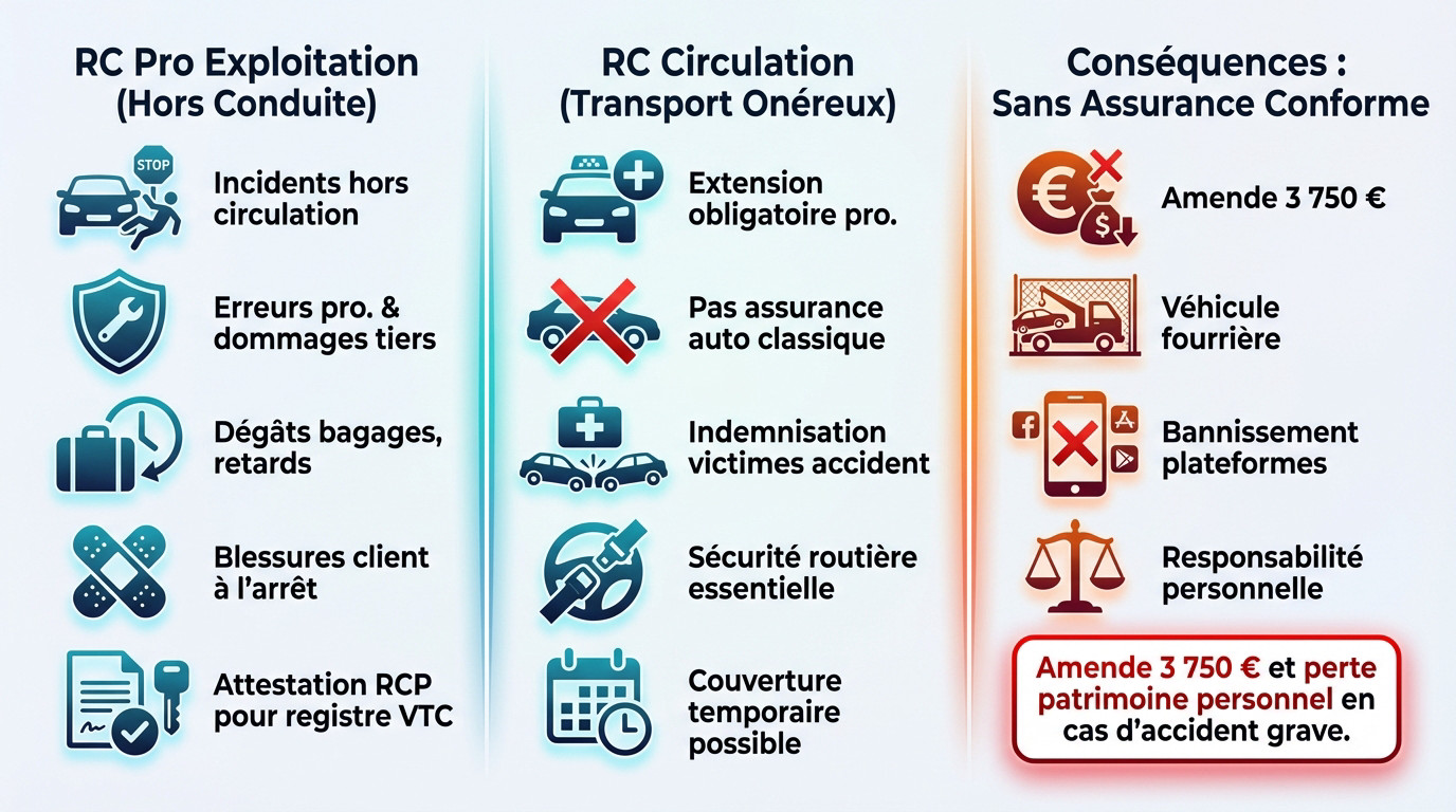 Devis Gratuit : Assurance RC Pro VTC en quelques minutes seulement 4 Courtier Assurances et Financements Rennes RC Pro exploitation et RC circulation pour VTC : garanties et conséquences d'un défaut d'assurance
