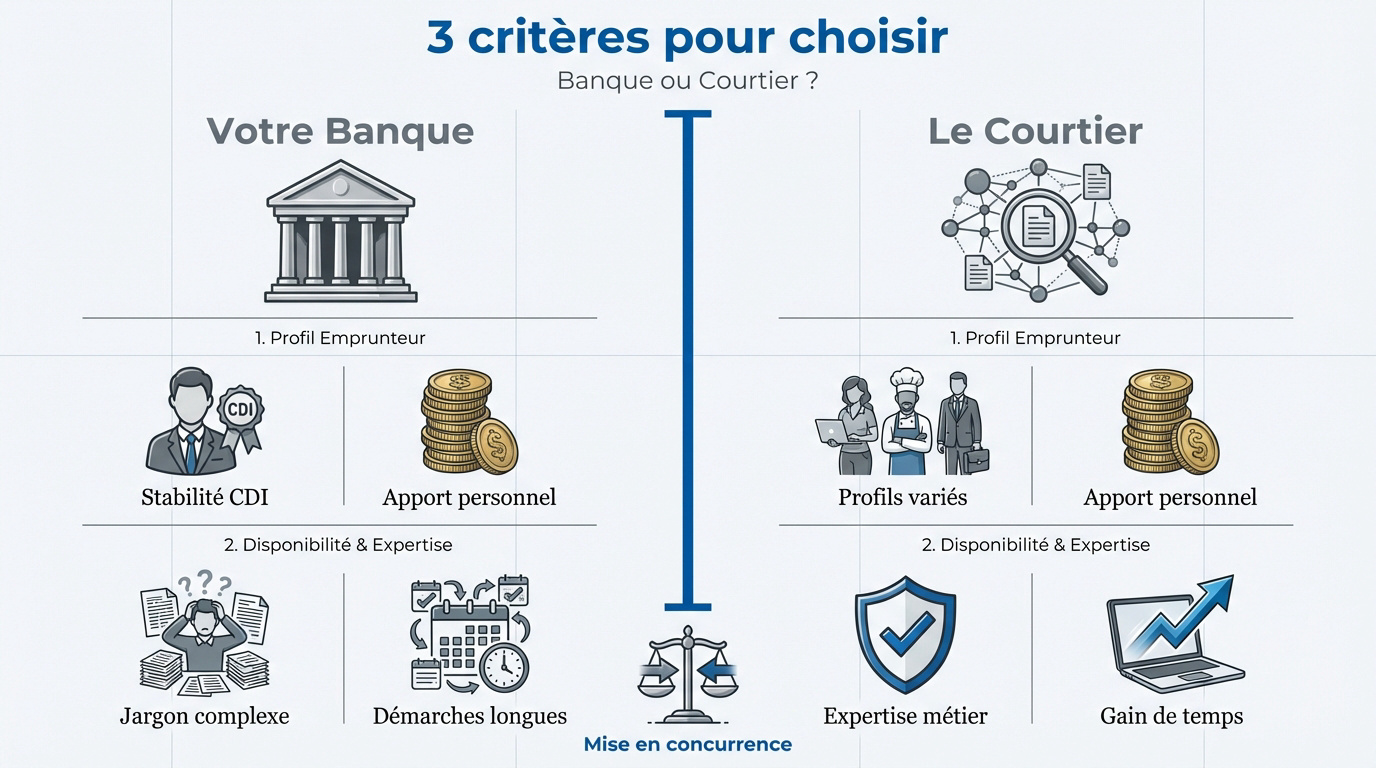 Comparaison entre un conseiller bancaire et un courtier immobilier pour un projet à Rennes
