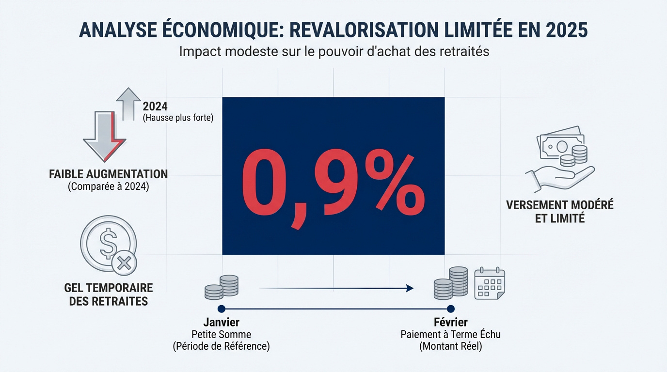 Graphique analysant la faible revalorisation des pensions de retraite en 2026