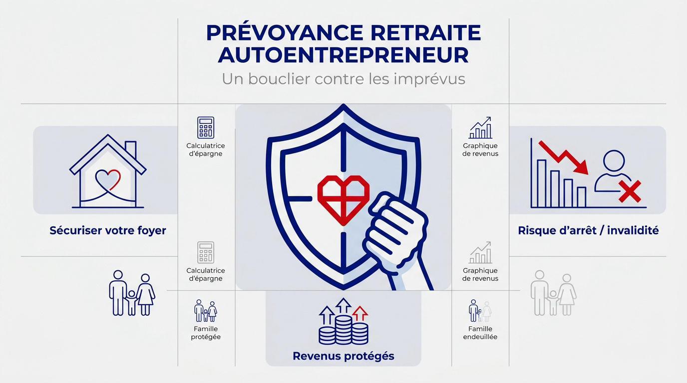 Prévoyance auto-entrepreneur : protégez vos revenus à Rennes 1 Courtier Assurances et Financements Rennes Un auto-entrepreneur serein protégeant son activité et sa retraite grâce à une prévoyance adaptée
