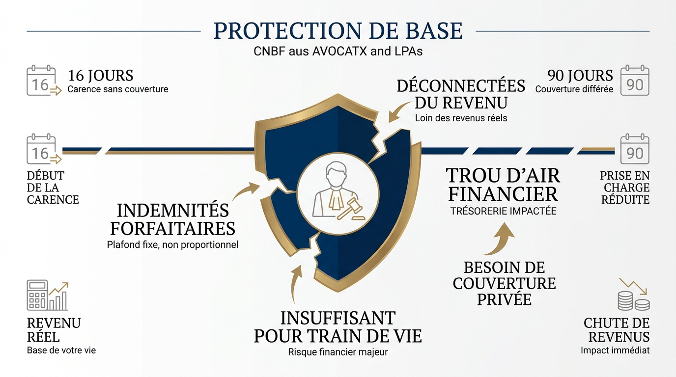 Prévoyance avocat : protégez vos revenus et votre cabinet dès maintenant 1 Courtier Assurances et Financements Rennes Carences de la prévoyance obligatoire pour les avocats