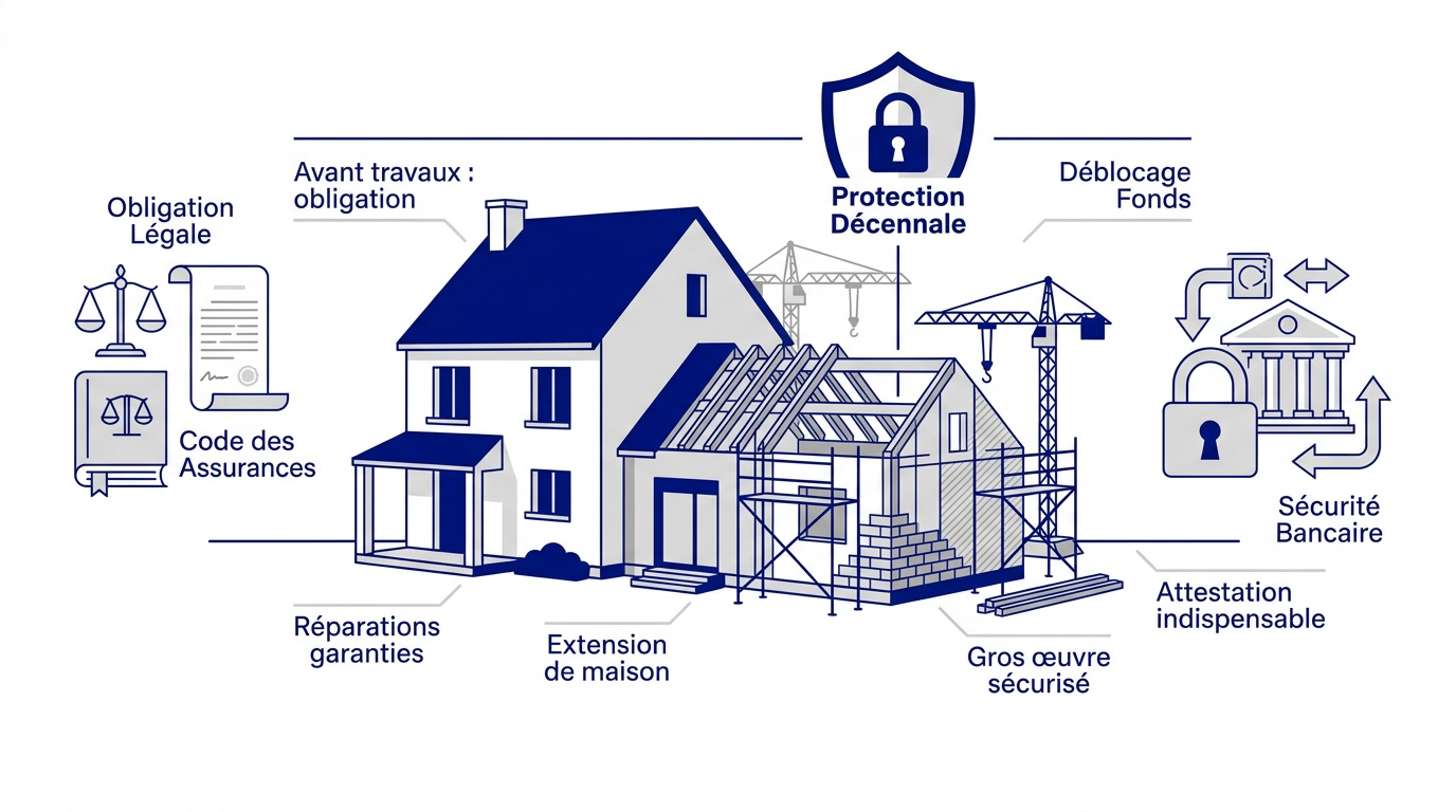 Chantier d'extension de maison individuelle en Ille-et-Vilaine avec protection assurance dommages ouvrage