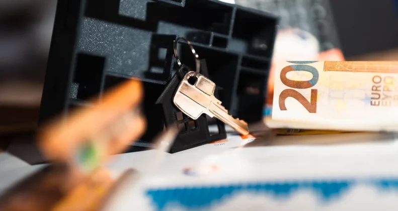 Cle de maison, maquette immobiliere et billets en euros illustrant les taux du credit immobilier en 2026
