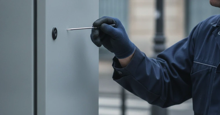 Certificat Q18 : obligatoire ? prix, validité, qui le délivre (et différence avec le Q4) 2 Courtier Assurances et Financements Rennes Main gantée tenant une pointe de touche lors du contrôle d'une installation électrique