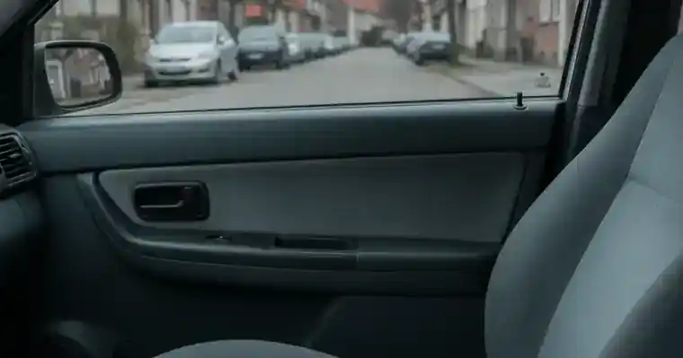 Assurance détective privé : couvrir la perte de chance 2 Courtier Assurances et Financements Rennes Vue depuis l'habitacle d'une voiture stationnée sur une rue résidentielle calme