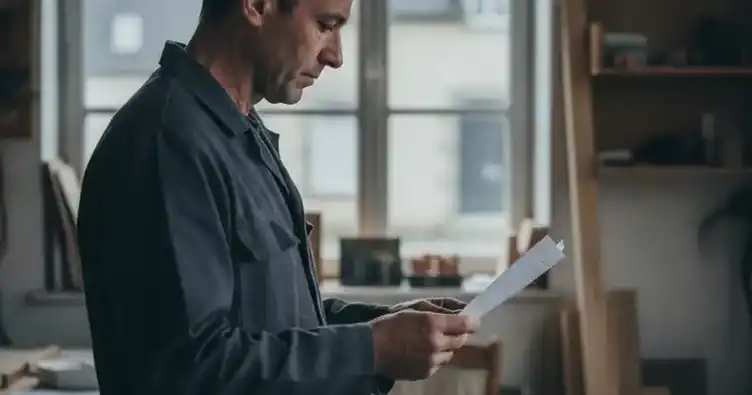 Plafond Madelin 2026 : calcul, barème et simulateur 2 Courtier Assurances et Financements Rennes Artisan indépendant en Bretagne examinant un document de déduction Madelin