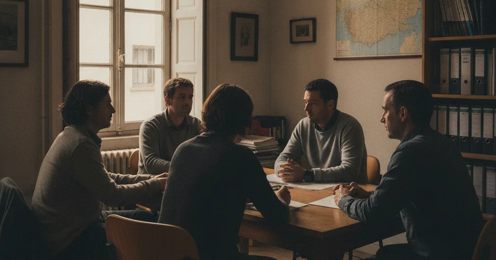 Mutuelle d'entreprise obligatoire (ANI) : ce que dit la loi 2 Courtier Assurances et Financements Rennes Mutuelle d’entreprise obligatoire : petite équipe réunie autour d’une table dans un bureau