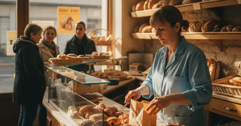 Prix d'une assurance multirisque professionnelle en 2026 1 Courtier Assurances et Financements Rennes Prix assurance multirisque professionnelle : boulangère préparant une commande derrière son comptoir